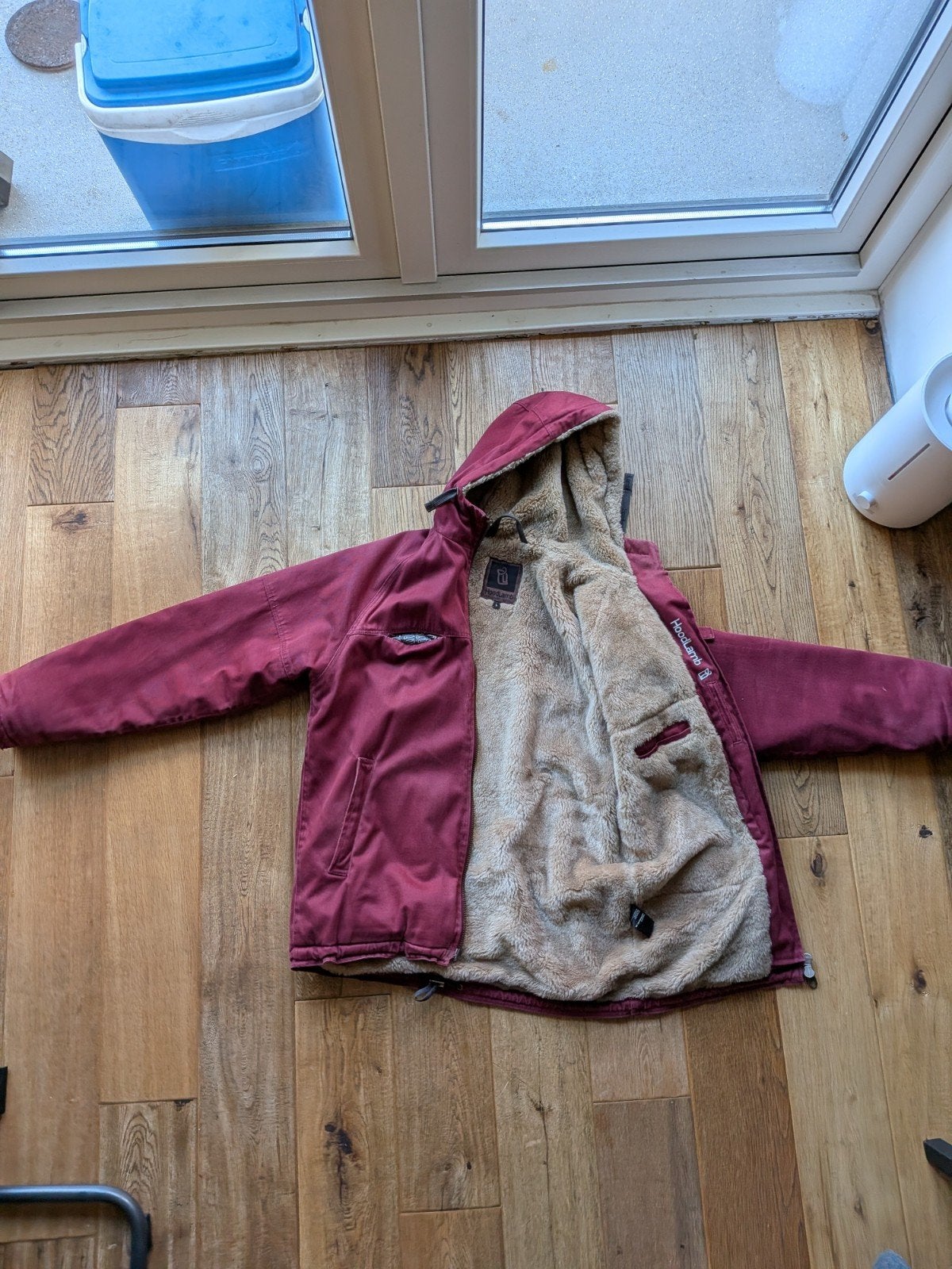 warme gevoerde Hoodlamp hennep jas, Overige kleuren, Maat 42/44 (L), Ophalen of Verzenden, Gedragen
