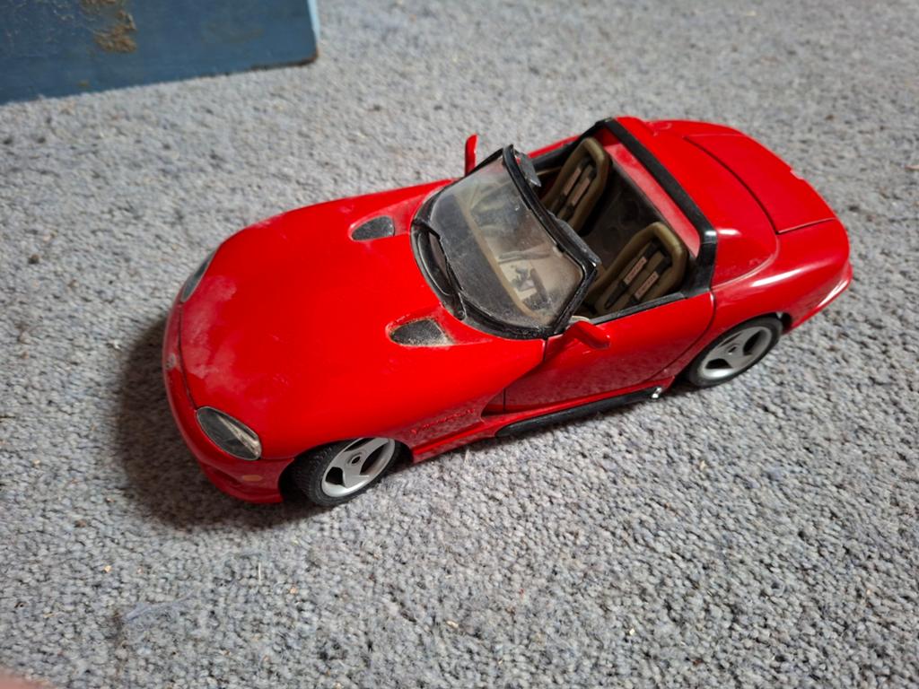 Burago Dodge Viper RT/10 - Rode Modelauto 1:18, Ophalen of Verzenden, Zo goed als nieuw, Auto, Bburago