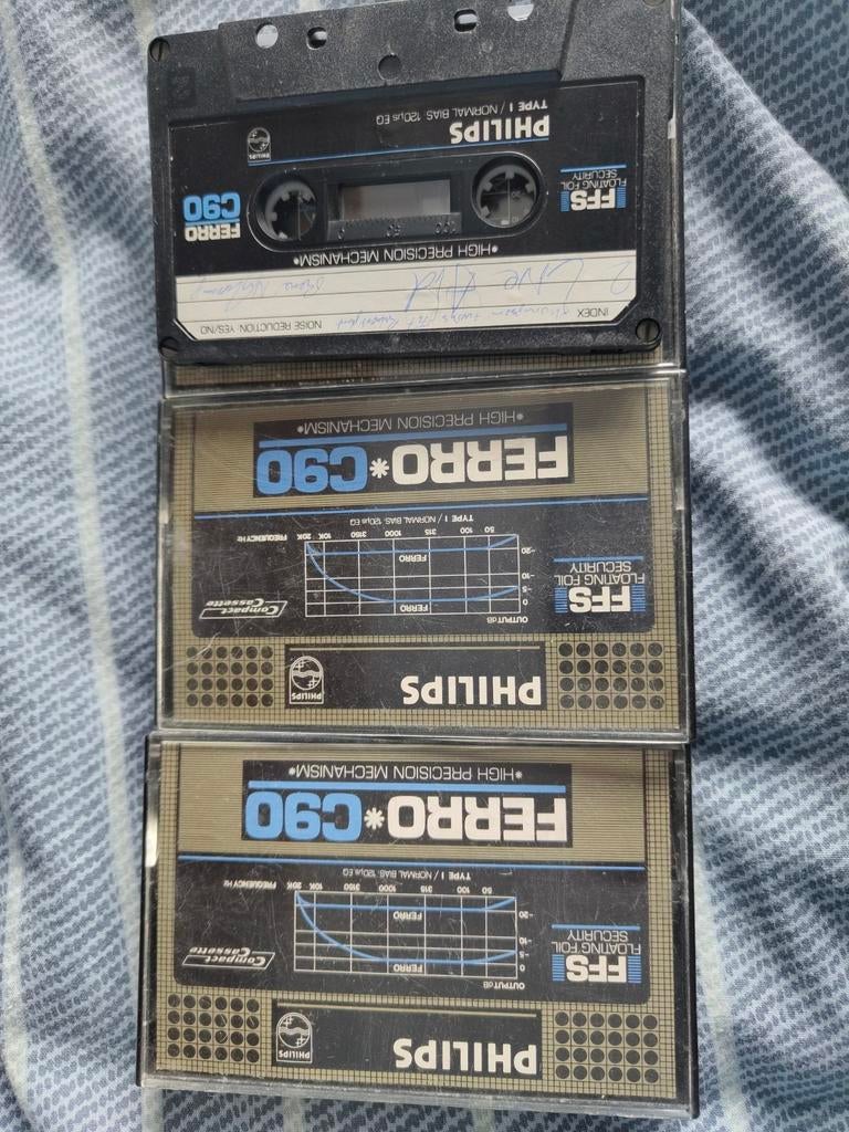 Philips Ferro C90 Cassettebandjes - Set van 3, Cd's en Dvd's, Cassettebandjes, Gebruikt, 2 t/m 25 bandjes, Overige genres, Ophalen of Verzenden