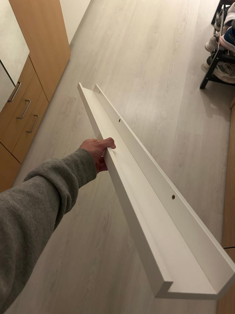 Witte schilderijenplank (display plank) - 115 cm lang, Huis en Inrichting, Woonaccessoires | Wandplanken en Boekenplanken, Ophalen of Verzenden