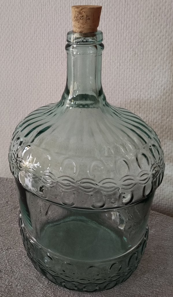 Grote fles / vaas met kurk, Ophalen of Verzenden, Blauw