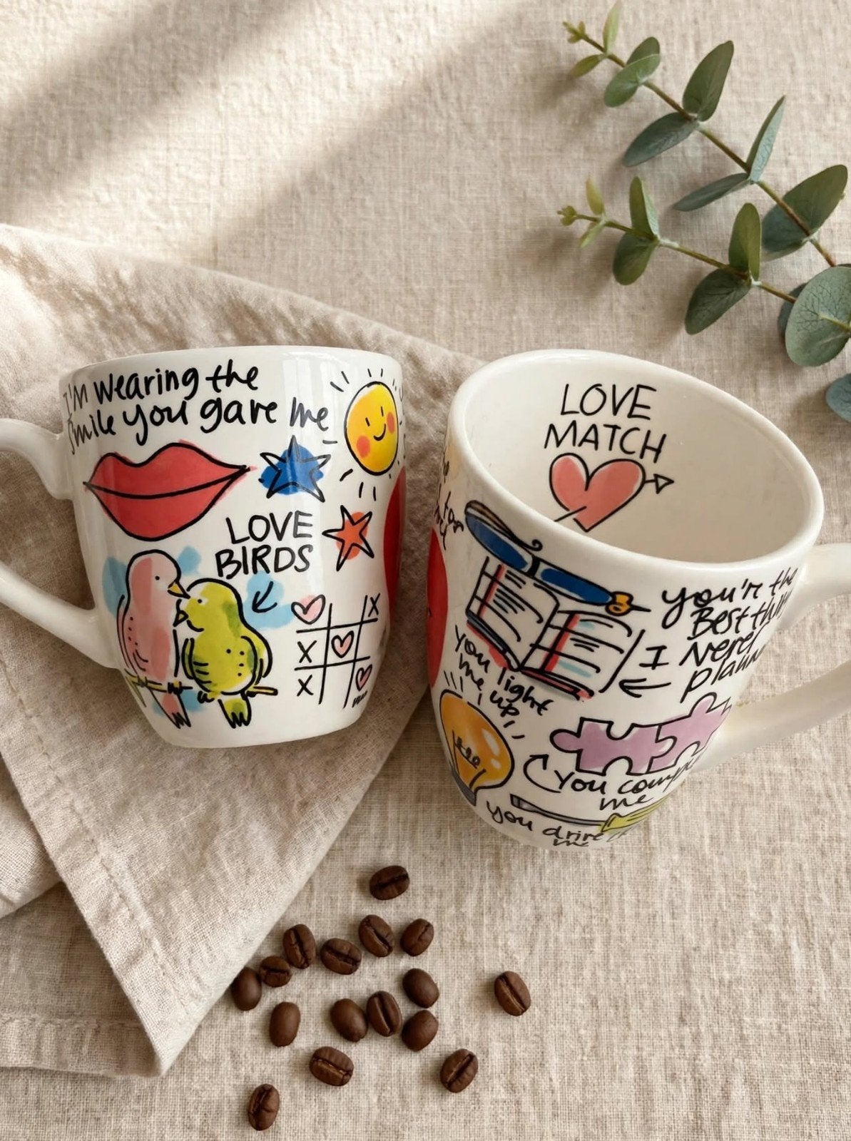 Set van 2 vrolijke mokken Blond Amsterdam, Ophalen, Meerkleurig, Nieuw, Modern