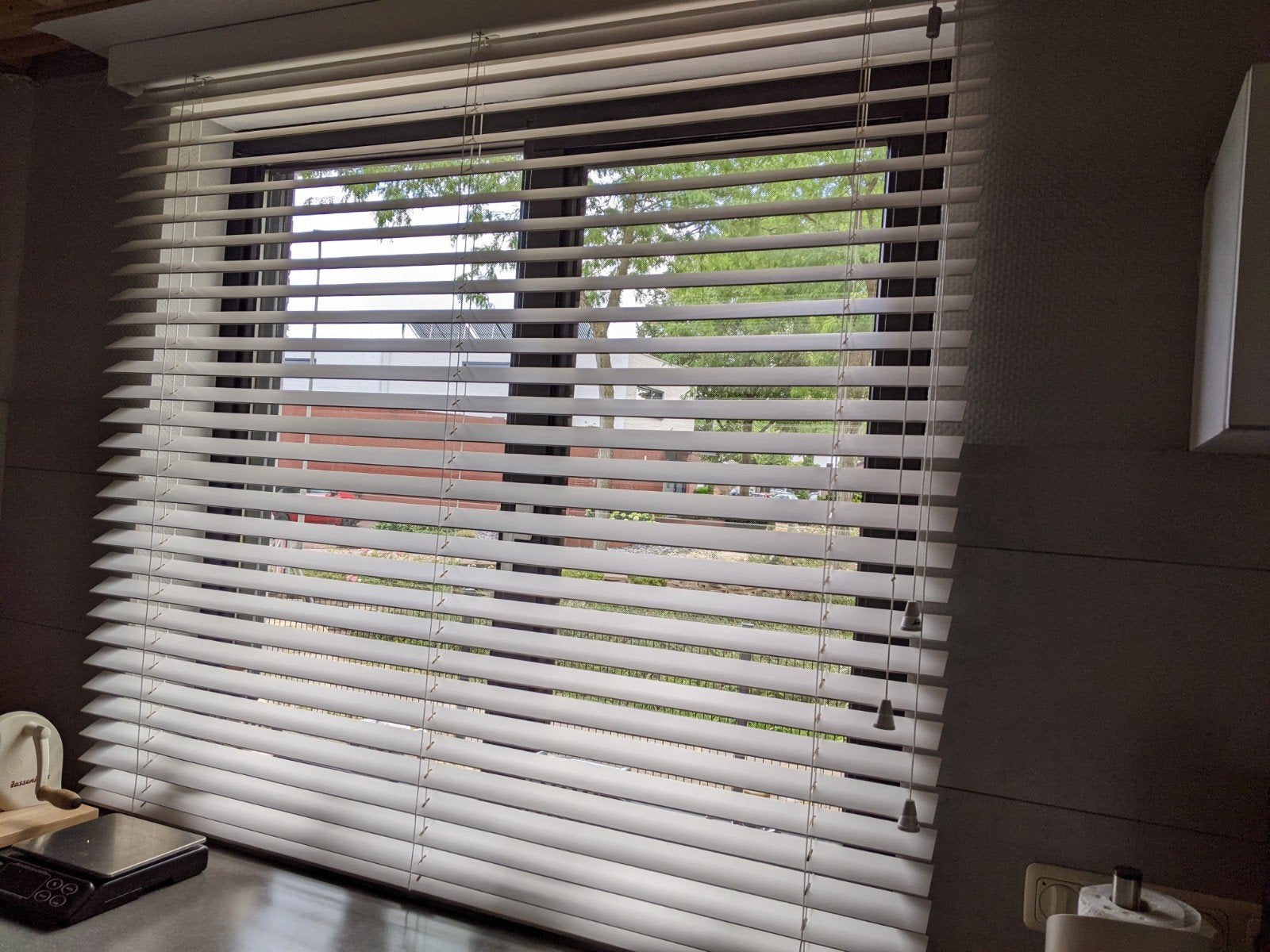 luxaflex jaloezie 1,48 m breed, Ophalen, Gebruikt, Wit, Hout