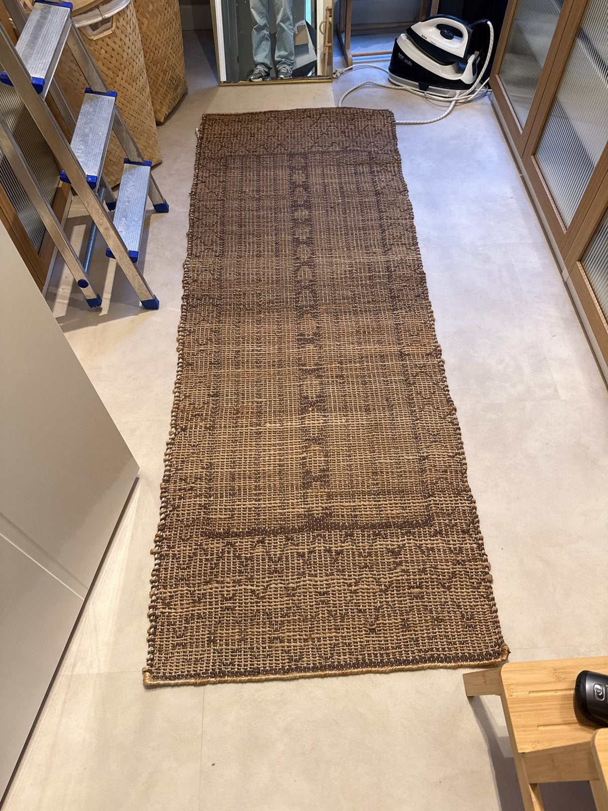 Japandi loper, zo goed als nieuw, 200x73cm, Ophalen, Bruin, 200 cm of meer, 50 tot 100 cm