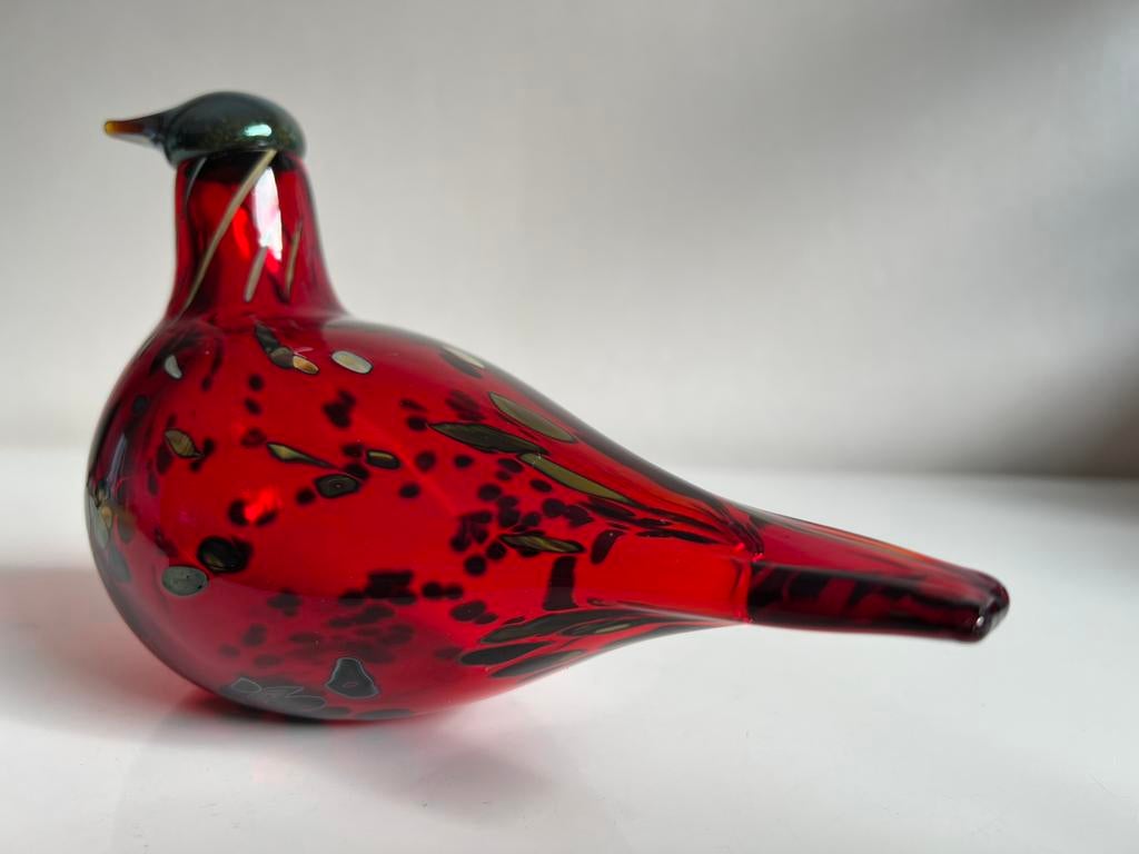 Iittala Oiva Toikka Nuutajärvi Notsjö Bird Robijnvogel 20 cm, Ophalen of Verzenden