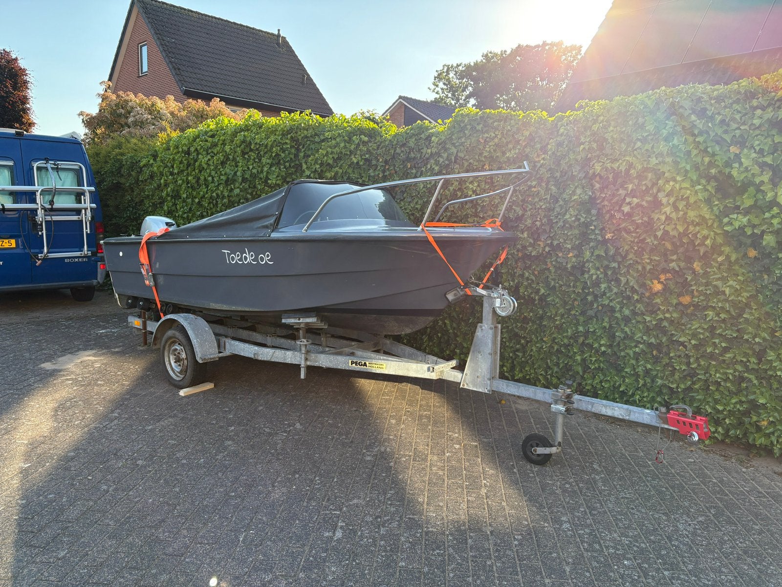 Almar 430 boot/speedboot met Honda 10pk compleet met trailer, Watersport en Boten, Boottrailers, Ophalen, Zo goed als nieuw, Minder dan 6 meter