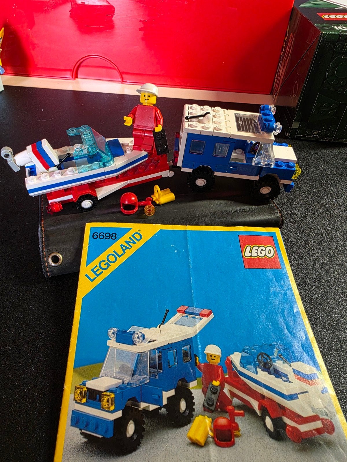 Lego Legoland 6698: Politieboot en terreinwagen (compleet), Kinderen en Baby's, Speelgoed | Duplo en Lego, Compleet, Gebruikt