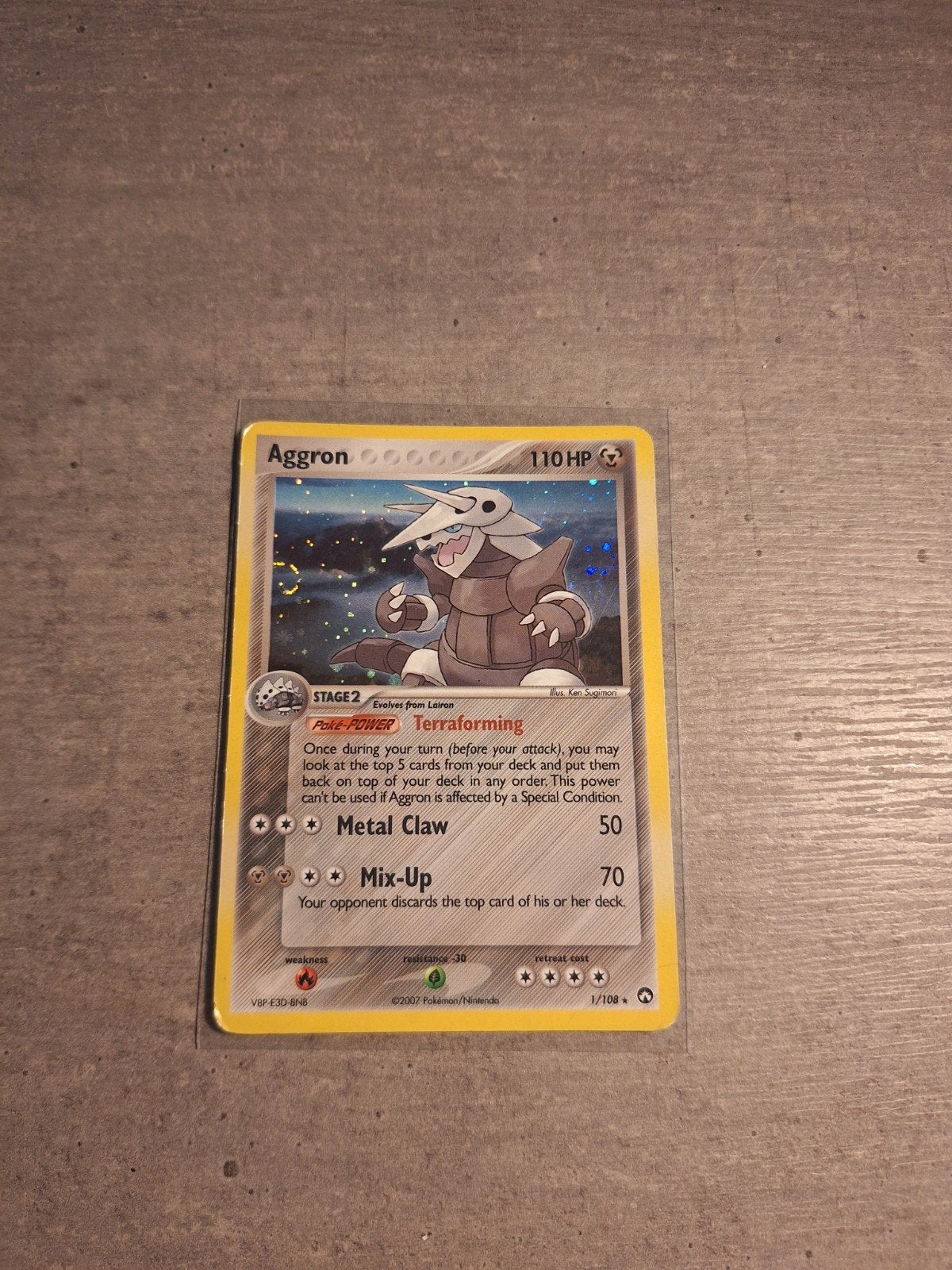 Aggron Pokémon Kaart 110 HP - Zeldzaam, Ophalen of Verzenden, Gebruikt, Losse kaart, Foil