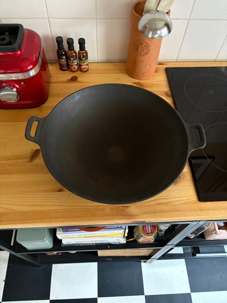 Gietijzeren Pan (wok), Huis en Inrichting, Ophalen, Gietijzer, Wok