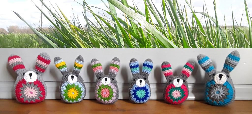 Kleurige knuffel konijntjes - haasjes - nieuw - handmade geh, Ophalen of Verzenden, Nieuw