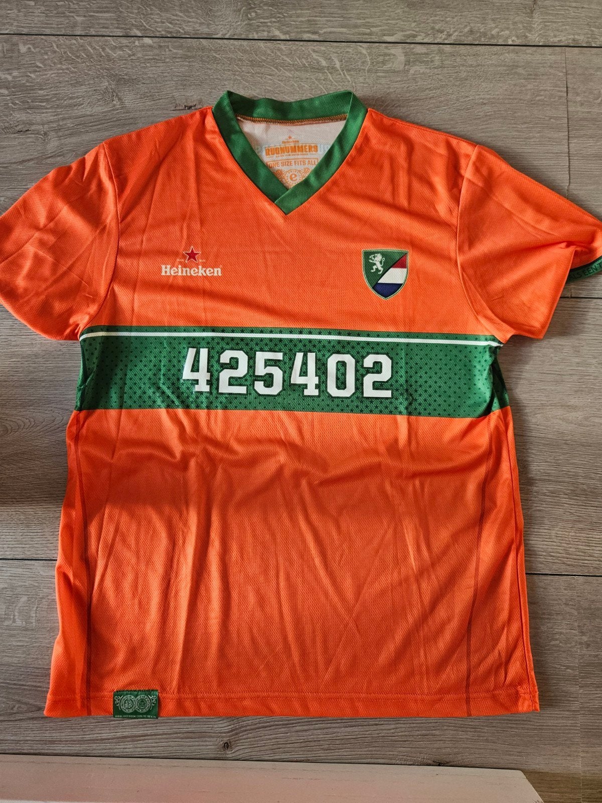 Heineken Rugnummers Oranje Shirt - One Size Fits All, Sport en Fitness, Voetbal, Maat XL, Ophalen of Verzenden, Shirt