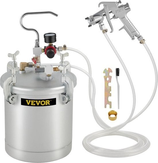 VEVOR 10L Verf drukpot met spuitpistool – verfspuit, Ophalen of Verzenden, Nieuw, Verfspuit of Verfpomp