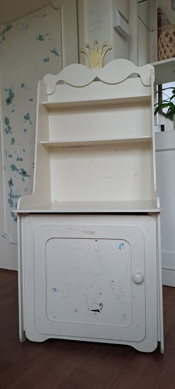Vintage kinderbureau met opbergruimte en krukje, Ophalen, Gebruikt, Overige typen
