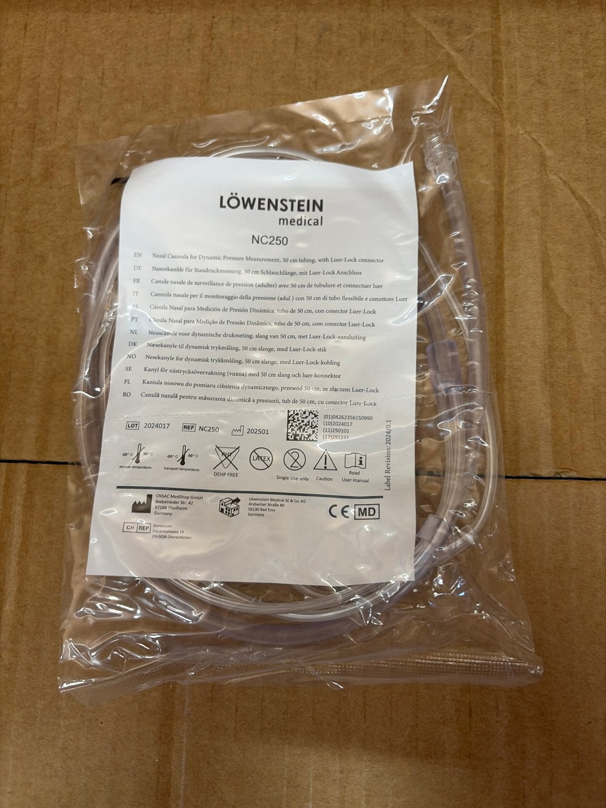 Löwenstein Medical NC250 Nasale Canule (Luer-Lock, 50cm), Diversen, Ophalen of Verzenden, Nvt, Nvt, Nvt