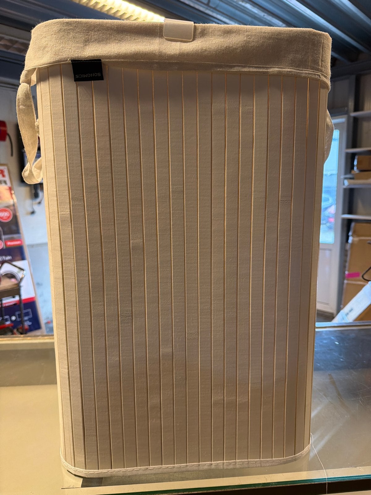 SONGMICS Bamboe Waszak - Slanke Wasbox met Deksel, Ophalen of Verzenden, Nieuw