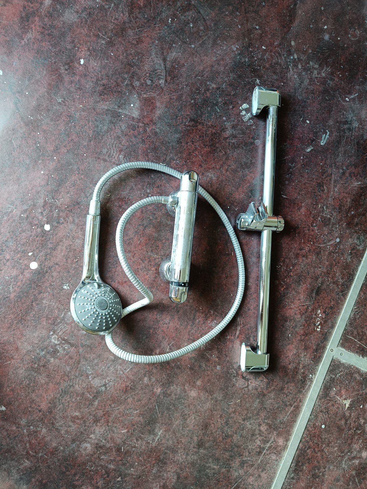 Doucheset GROHE met thermostaatkraan en glijstang, Ophalen of Verzenden, Gebruikt, Chroom, Douche