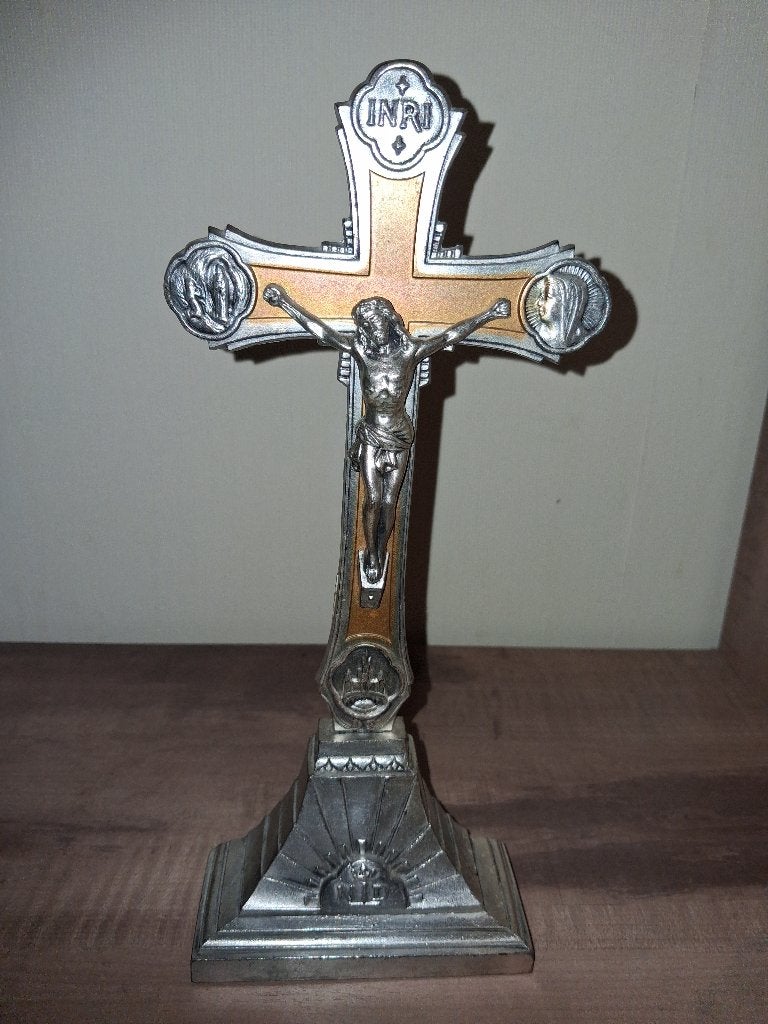 Vintage Frans SERAL Lourdes crucifix – 26 cm, Ophalen of Verzenden