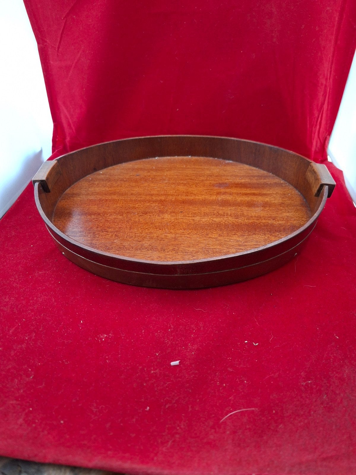 Vintage Houten Dienblad - Ovaal, Ophalen of Verzenden
