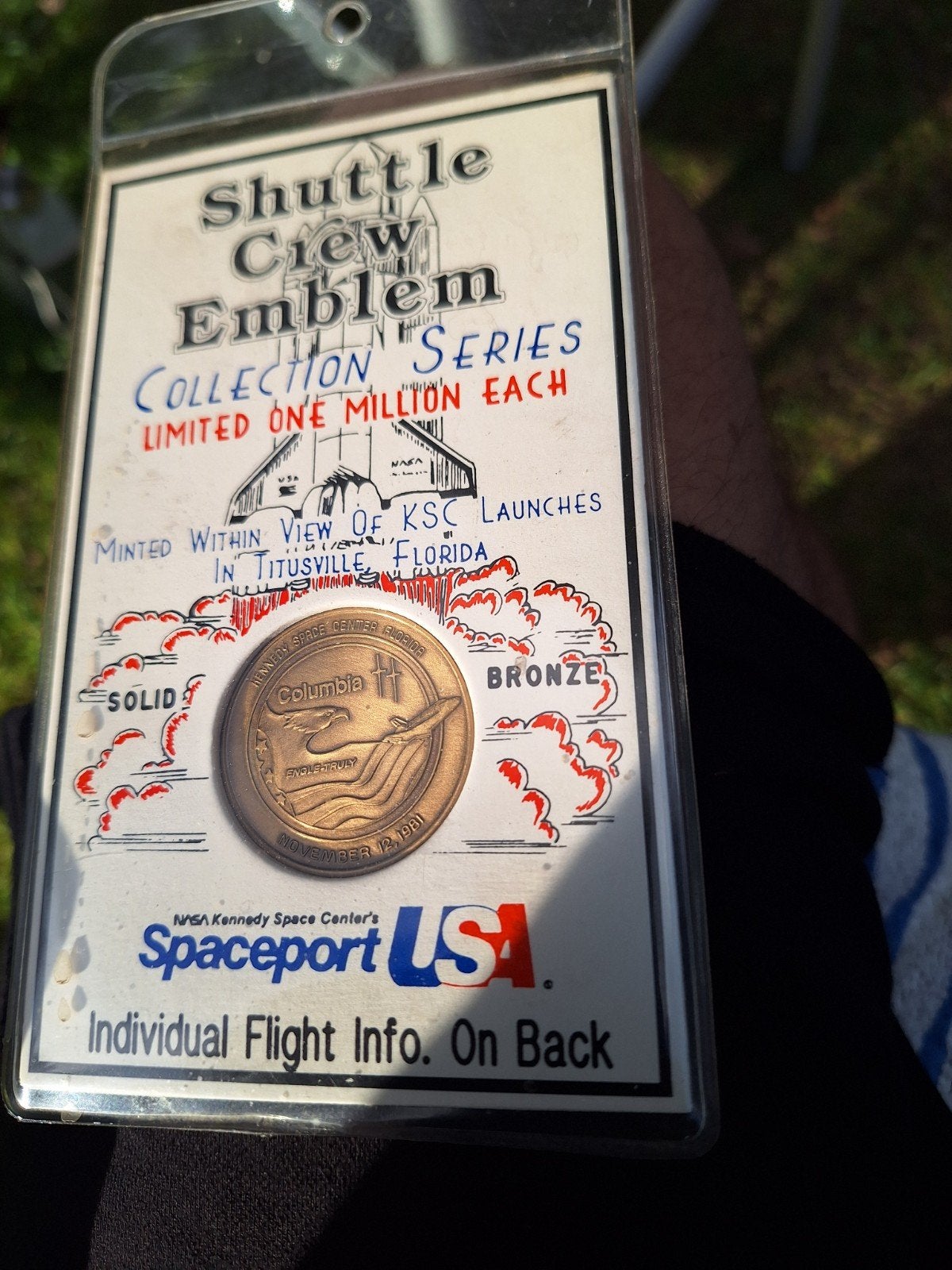 Shuttle Crew Embleem Columbia STS2 Brons Medaille, Ophalen of Verzenden