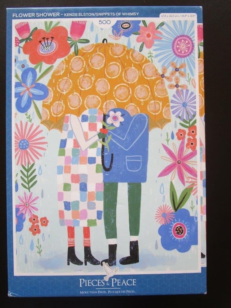 Pieces & Peace puzzel - Flower Shower - 500 st., Ophalen of Verzenden, 500 t/m 1500 stukjes, Zo goed als nieuw, Legpuzzel
