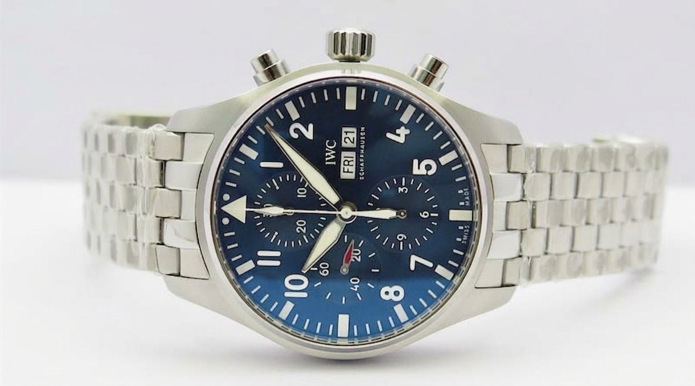 IWC Pilot Chronograph, 43mm, prachtig horloge!, Staal, Staal, Polshorloge, Ophalen of Verzenden