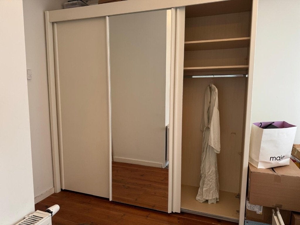 Kledingkast, hang en leg, spiegeldeur, Ophalen of Verzenden, Gebruikt, 50 tot 75 cm, 200 cm of meer