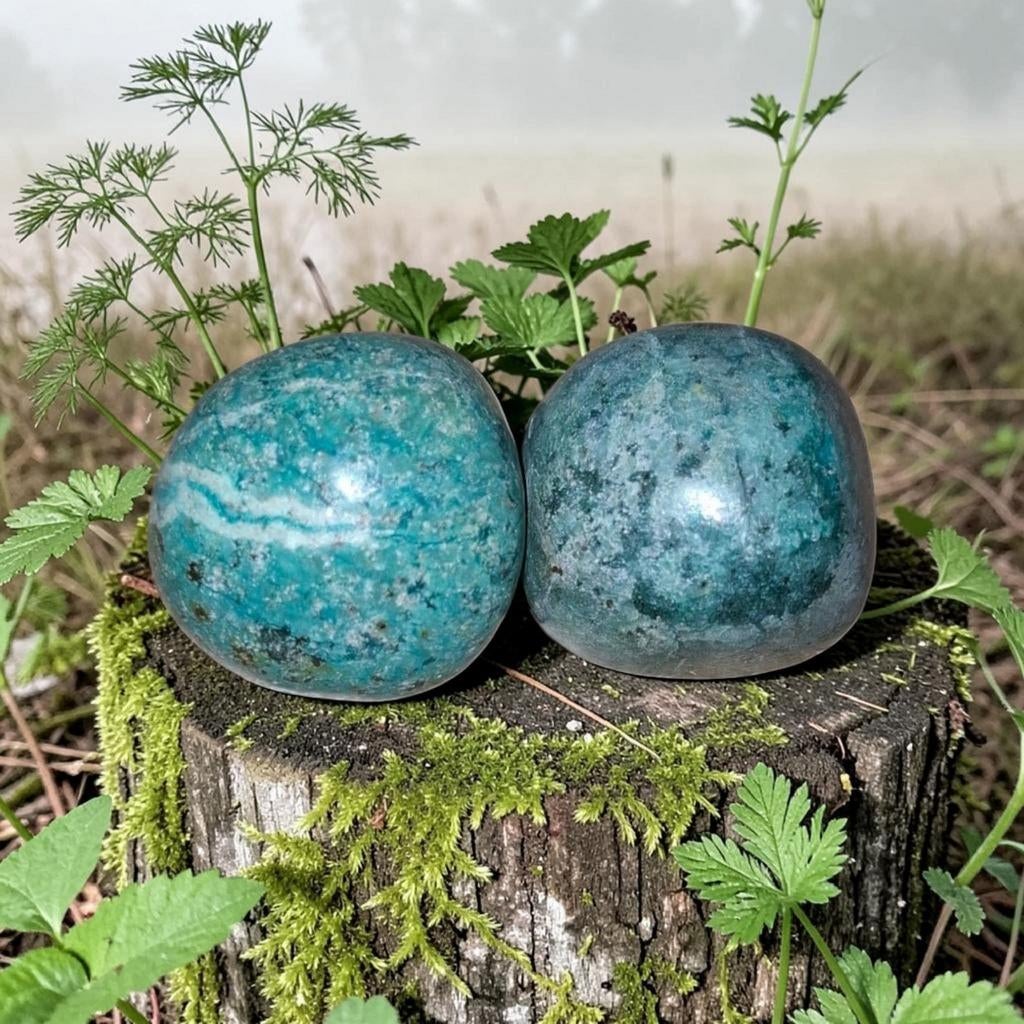 Chrysocolla knuffelstenen, Ophalen of Verzenden, Mineraal