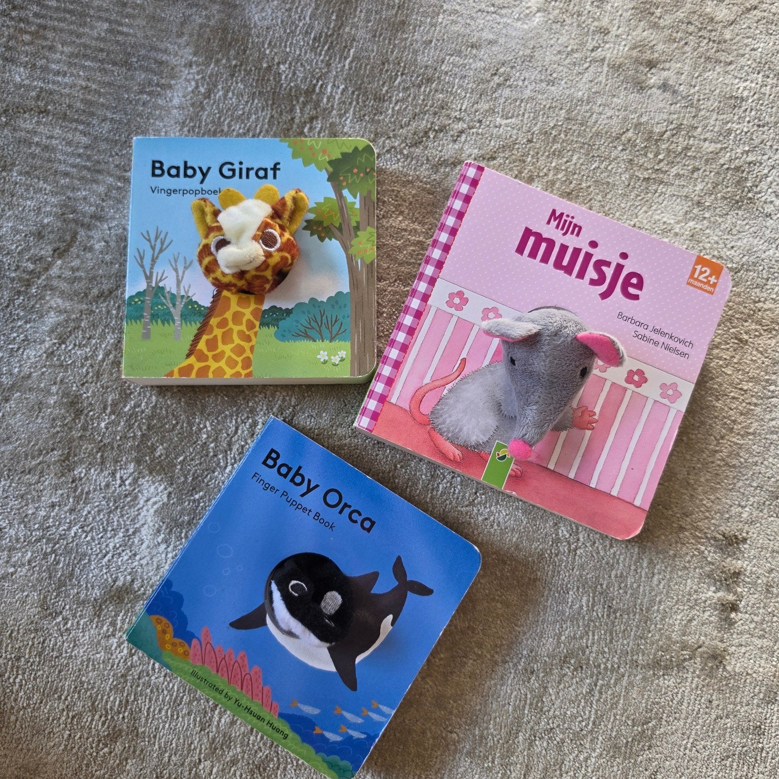 Set van 3 babyboekjes: Mijn Muisje, Baby Giraf, Baby Orca, Ophalen of Verzenden, Gelezen, Diverse auteurs, Sprookjes