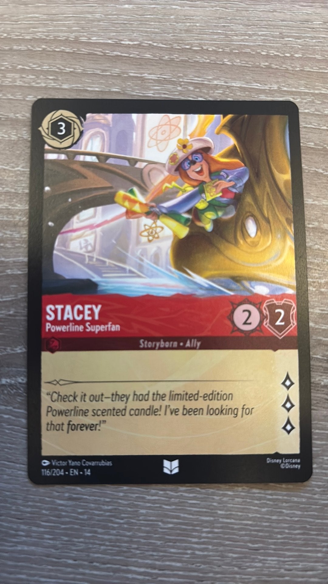 Disney Lorcana Stacey powerline superfan 116-204 14HPC nonfo, Hobby en Vrije tijd, Ophalen of Verzenden, Zo goed als nieuw