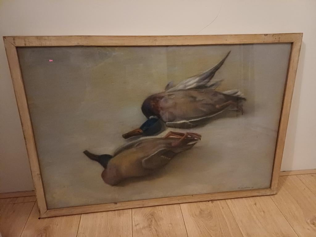 Pastel eenden, Antiek en Kunst, Kunst | Schilderijen | Klassiek, Ophalen of Verzenden