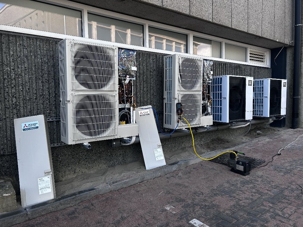 5 kW airco all-in, compleet gemonteerd voor €1.300, Witgoed en Apparatuur, Airco's, Koelen en Ontvochtigen, Timer, Nieuw, 3 snelheden of meer