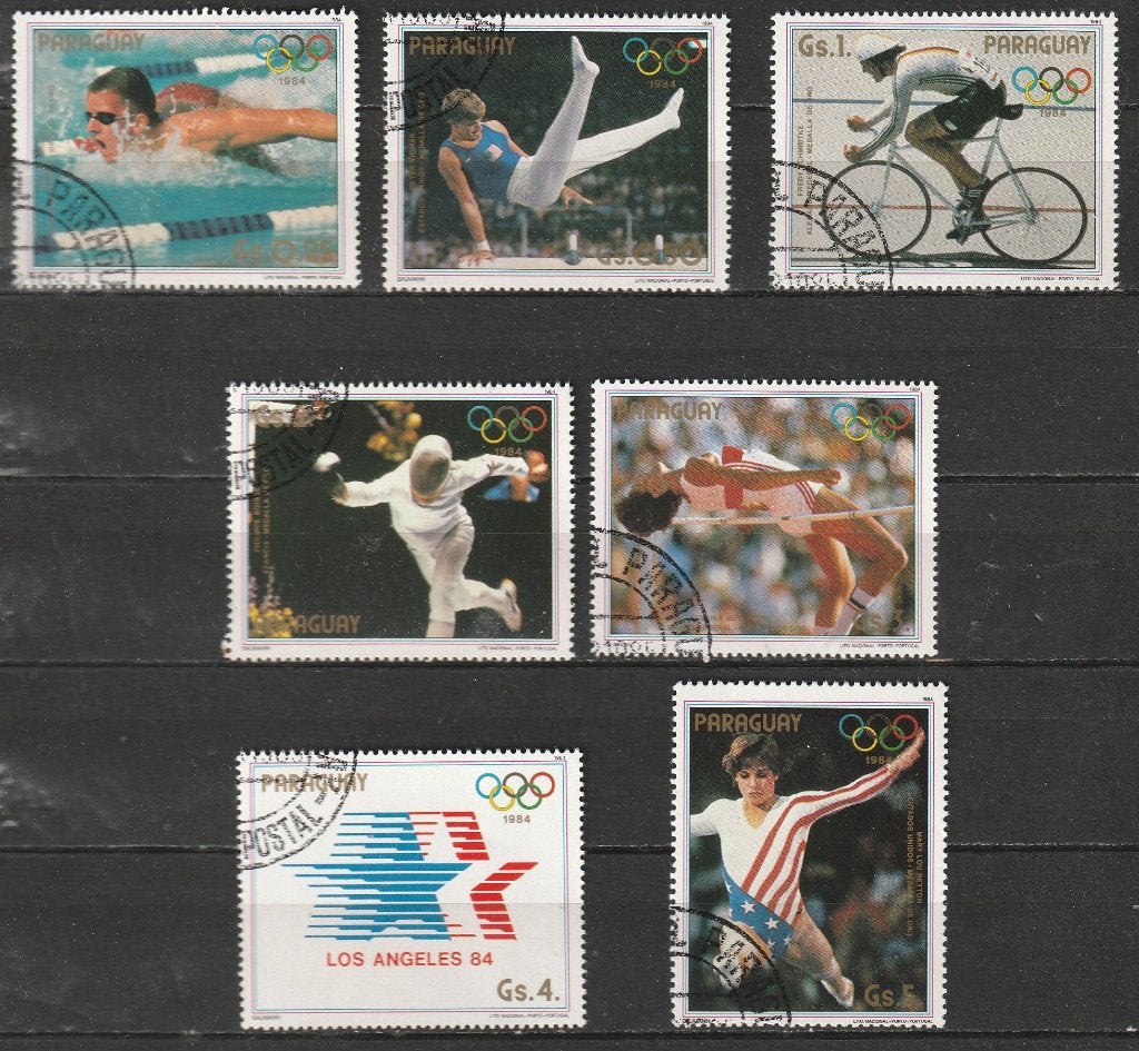 4213. Paraquay 3824/30 gest. Olymp. Spelen, Ophalen of Verzenden, Gestempeld, Zuid-Amerika