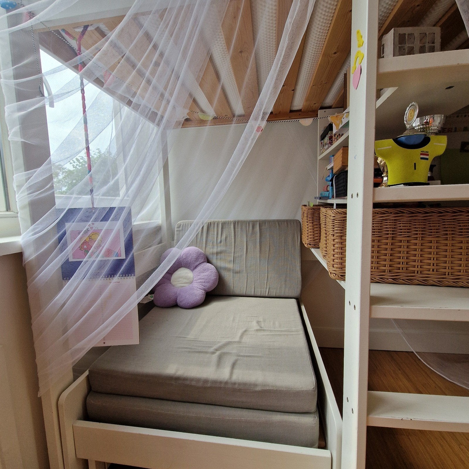 Hoogslaper Robin van Nous kids/Wehkamp met bureau&logeerbed, Ophalen, Gebruikt, Eenpersoons, 160 tot 180 cm