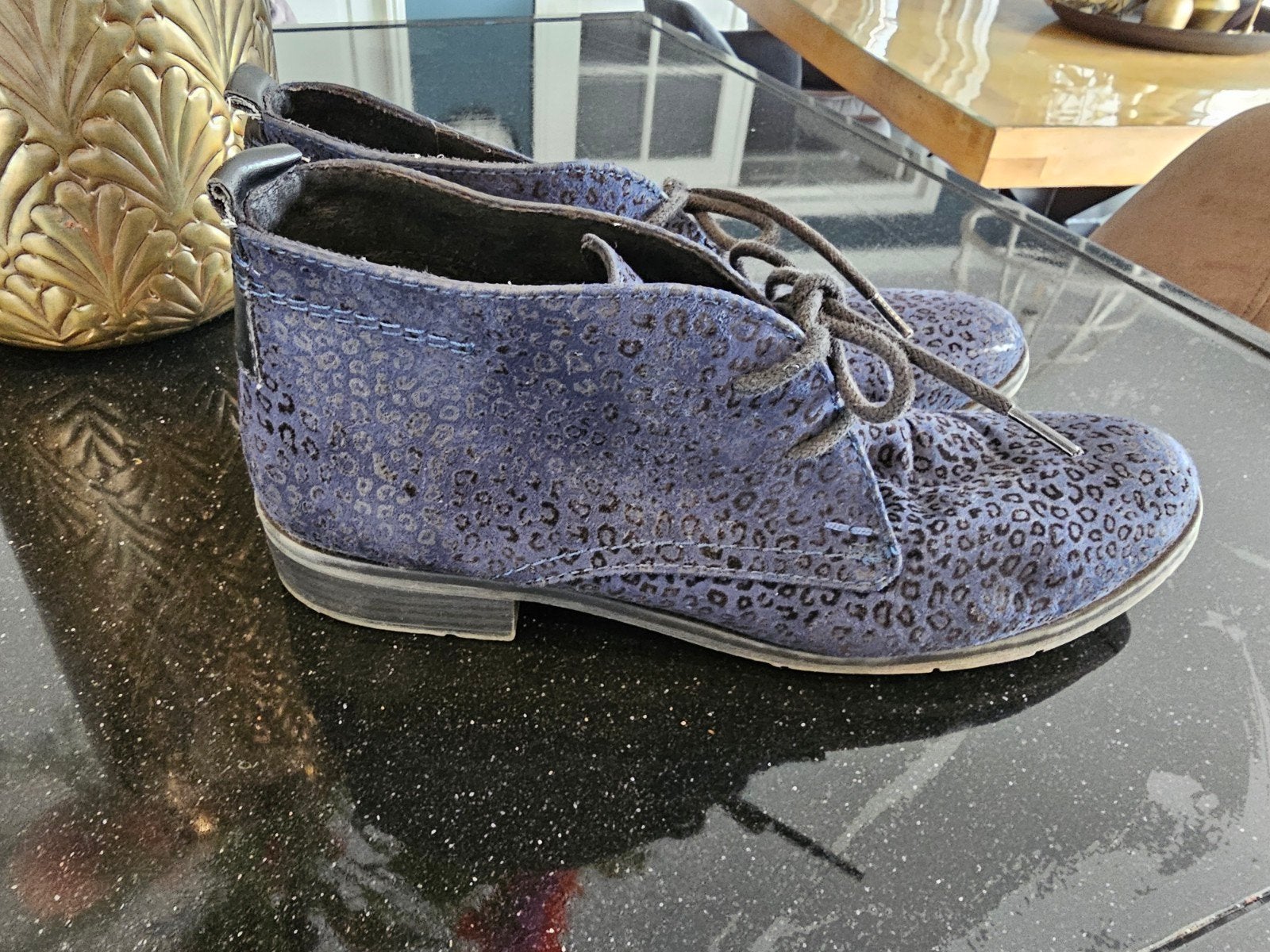 Blauwe enkellaarsjes/ schoenen maat 41 Marco Tozzi, Blauw, Lage of Enkellaarzen, Ophalen of Verzenden, Onbekend