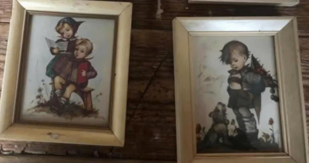 Twee schilderijtjes van Hilde (17 x 13), Ophalen of Verzenden, Gebruikt, Minder dan 50 cm, Schilderij