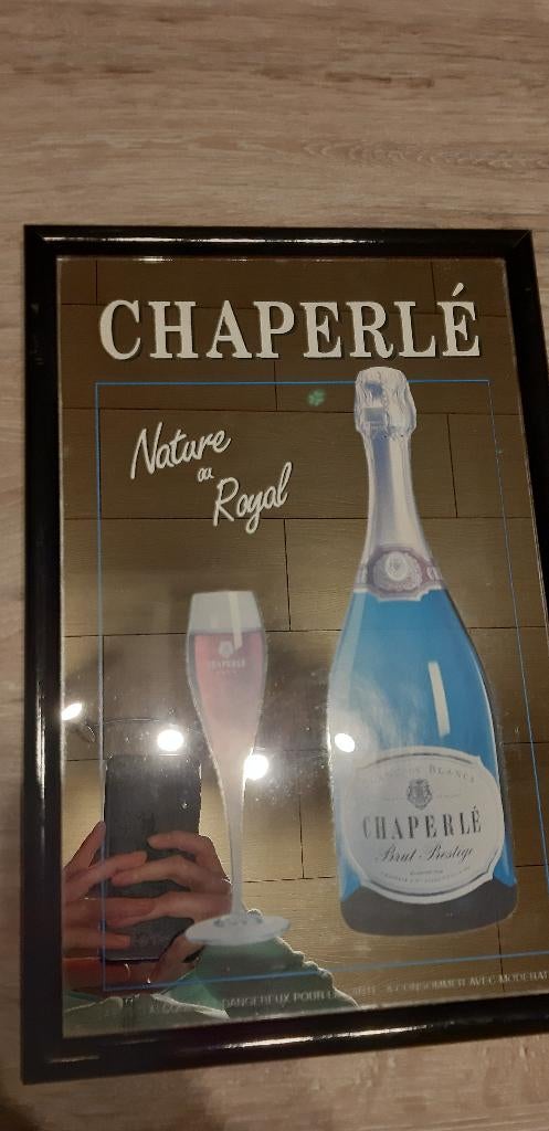 Authentieke reclamespiegel Champagne Chaperlé, Ophalen of Verzenden, Nieuw, Reclamebord