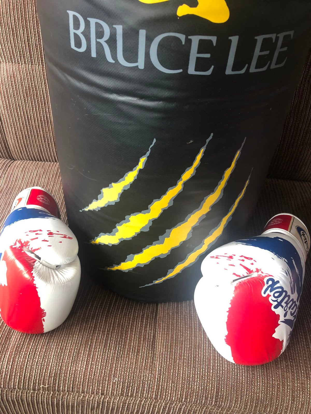 Bokszak met bokshandschoenen, Sport en Fitness, Ophalen, Gebruikt, Bokszak