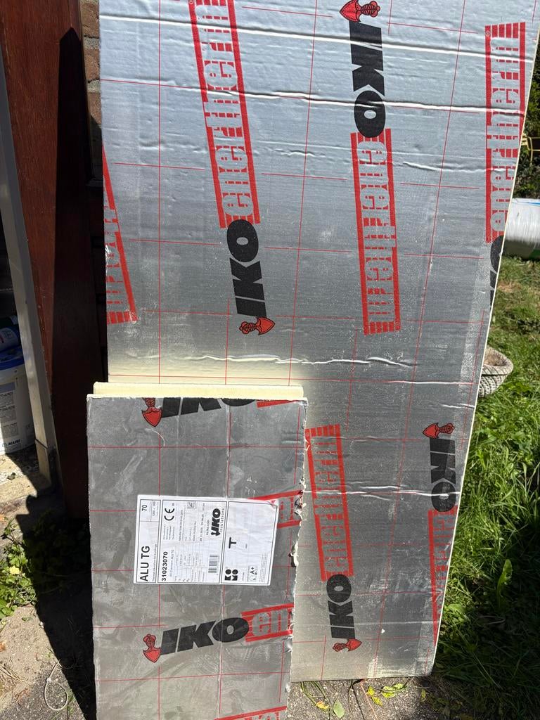 IKO Enertherm ALU TG PIR isolatieplaat 70mm, Doe-het-zelf en Verbouw, Isolatie en Afdichting, Ophalen, 4 tot 8 cm, Zo goed als nieuw