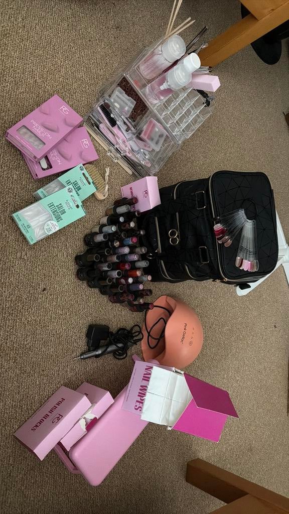 Complete set van Pink Gellac met veel kleuren, Ophalen, Zo goed als nieuw, Overige kleuren, Handen en Nagels
