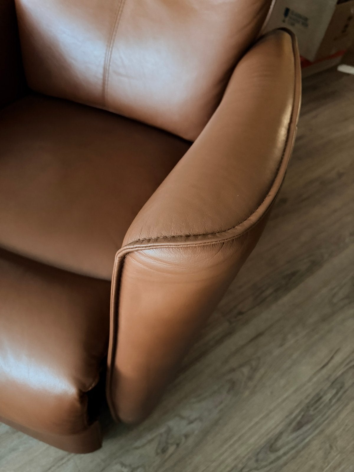 Foto 6 van Stawert Leren Sta-op Stoel Relaxfauteuil Elektrisch Cognac