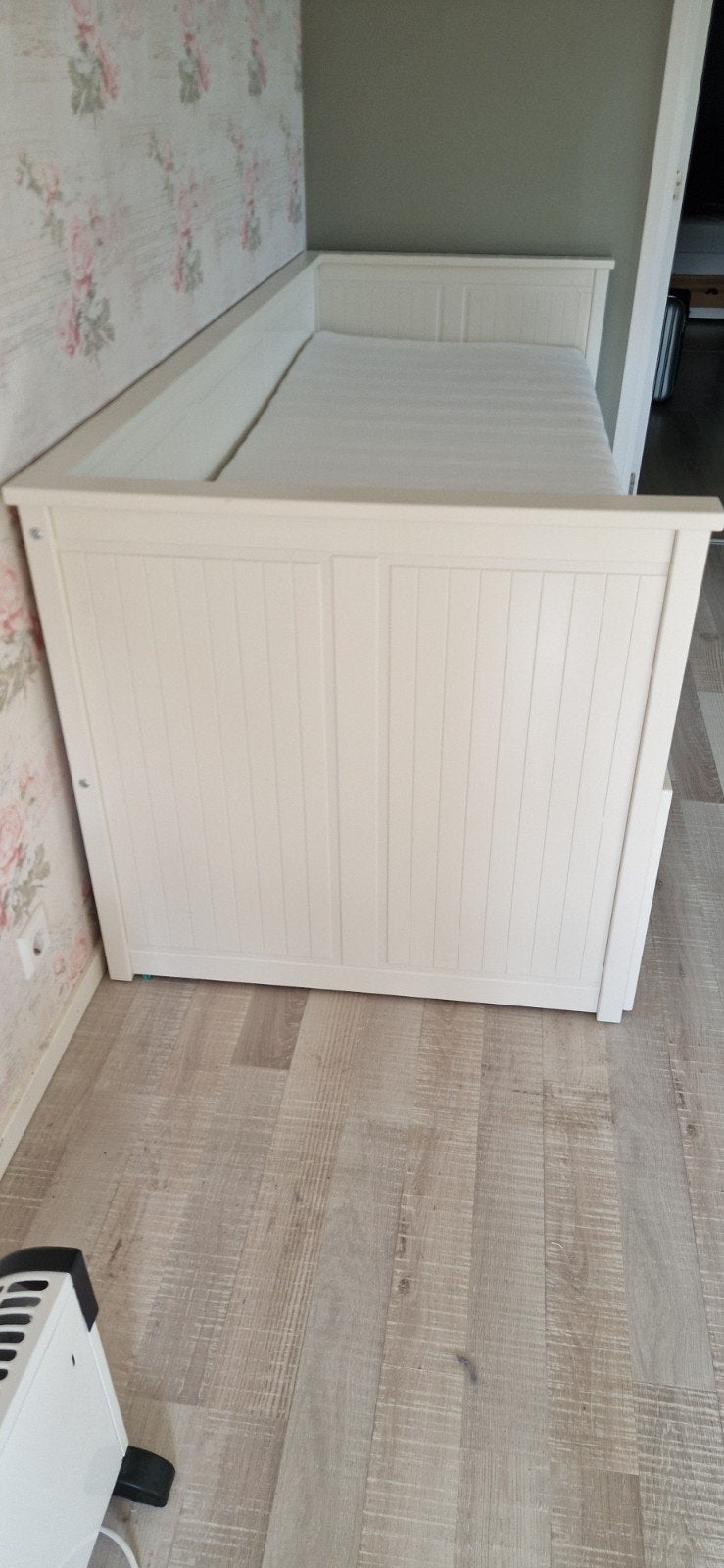IKEA Hemnes bedbank met 2 matrassen en 3 lades, Ophalen, Modern, Scandinavisch, Wit, Tweepersoons