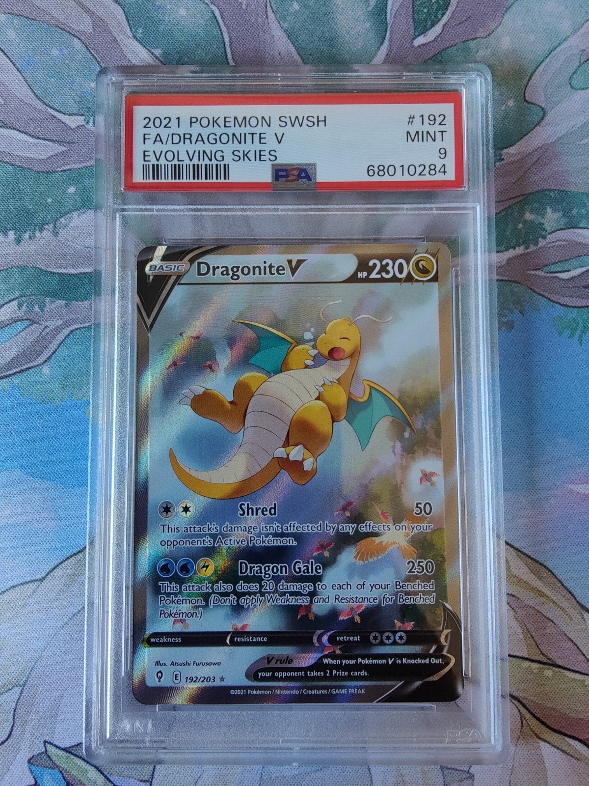 Pokemon evolving skies Dragonite v alt art psa9 mint 192/203, Hobby en Vrije tijd, Verzamelkaartspellen | Pokémon, Ophalen of Verzenden