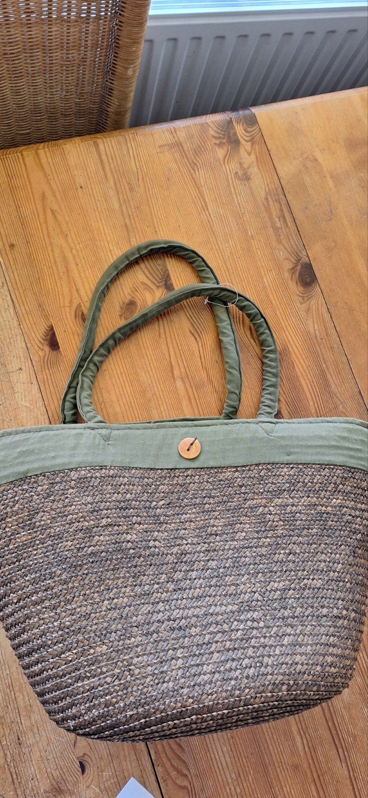 Rieten tas shopper strandtas bruin nieuw, Ophalen of Verzenden, Nieuw, Bruin