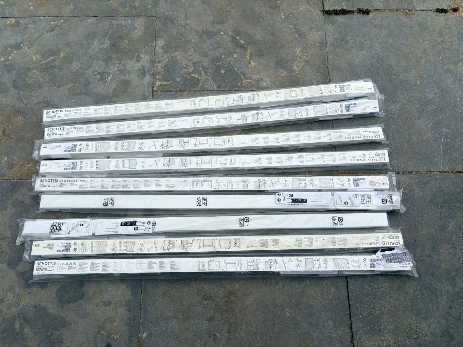 Ikea Schottis plisségordijn 9 stuks, Huis en Inrichting, Ophalen, 90 cm, 190 cm, Wit