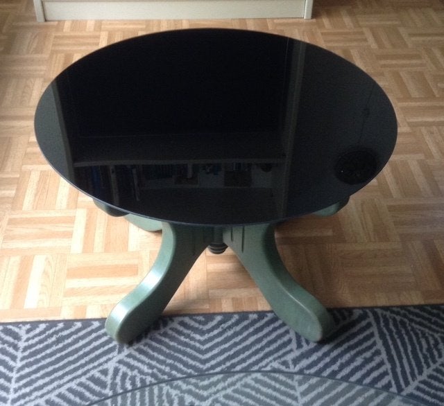 Salontafel (onderstel met glasplaat), Ophalen, Glas, 50 tot 100 cm, Rond