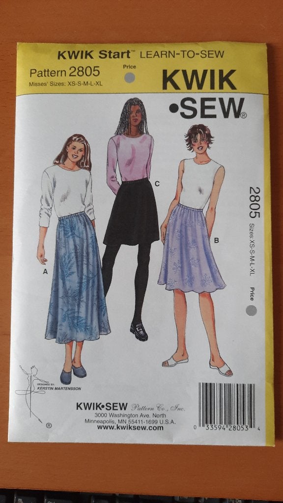 Kwik Sew naaipatroon 2805 dames rok xs s m l xl, Overige merken, Overige typen, Vrouw, Nieuw