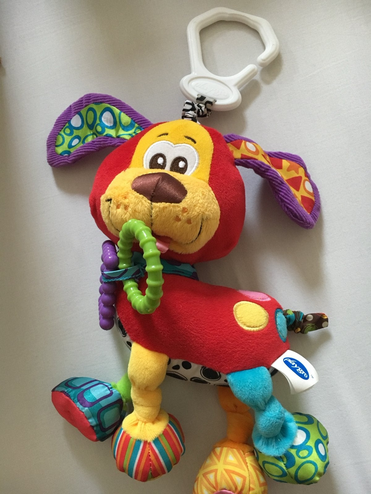 Playgro Hond Rammelaar met bijtring en clip !, Ophalen, Zo goed als nieuw, Rammelaar