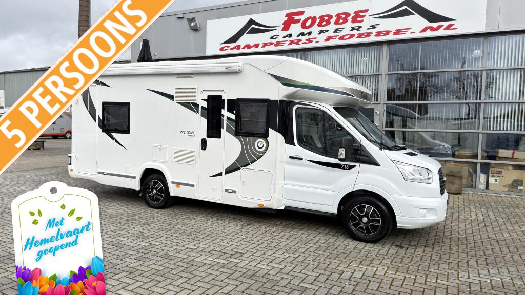 5-persoons Chausson Welcome Premium 716 Uit 2019 24dkm Euro6, Ringverwarming, Ford, Luifel, Koelkast