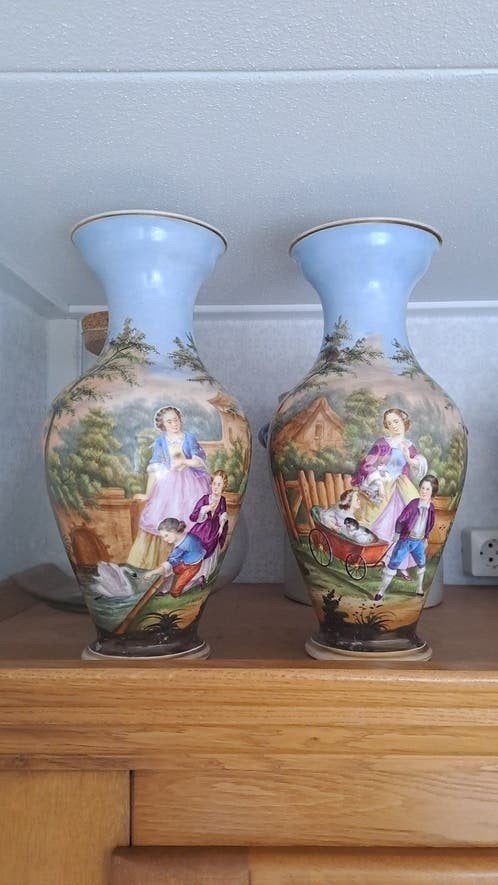 een uniek paar vintage vazen(set van 2), Ophalen of Verzenden