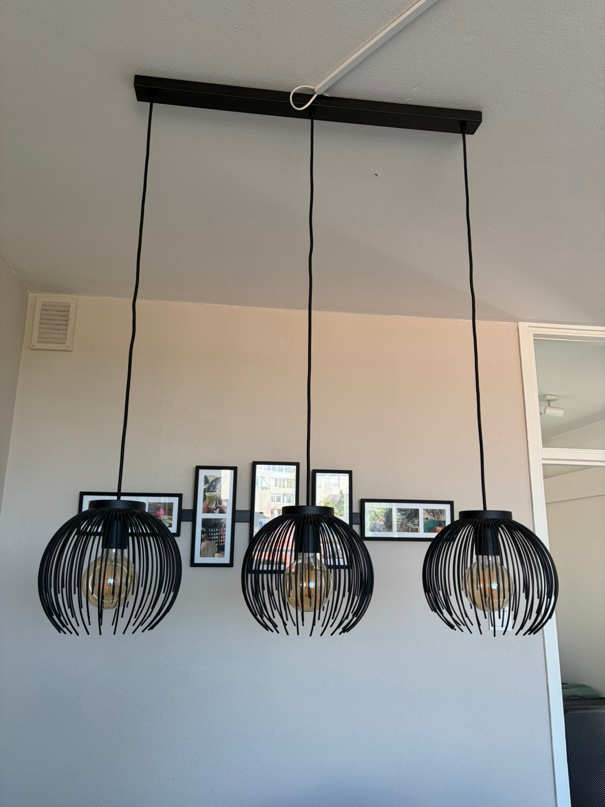 Lamp gamma zwart 3 bollen, Ophalen, Zo goed als nieuw